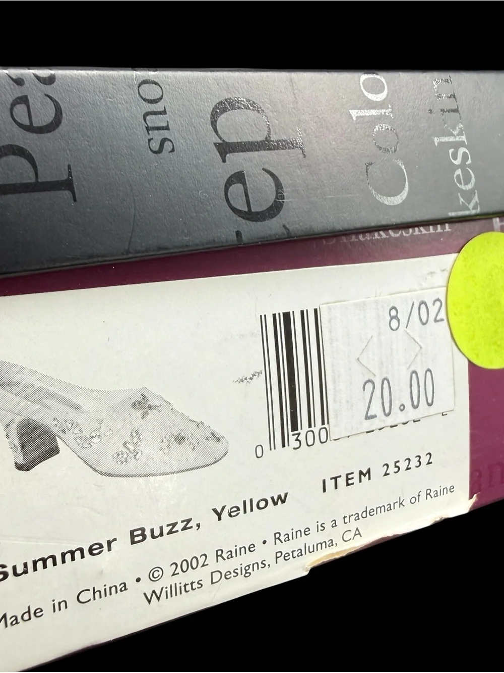 Summer Buzz Yellow Just The Right Shoe Raine Willitts 25232 2002 Figure Complete